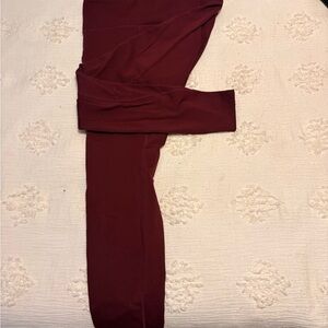Burgundy brushed/thermal legging for running size M